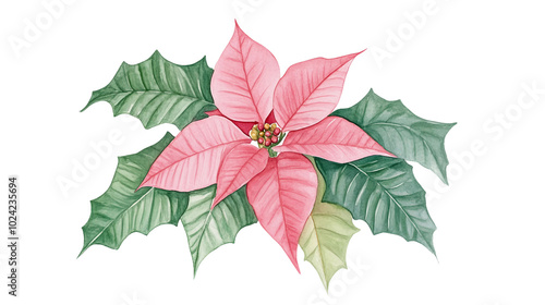 A Beautiful Arrangement of Christmas Flowers and Greenery Perfect for Holiday Decorations