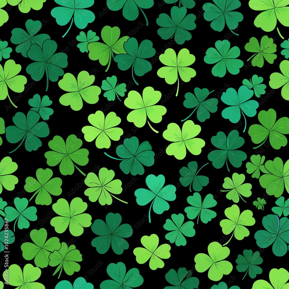 Green Four-Leaf Clover Pattern Green Four-Leaf Clover Pattern