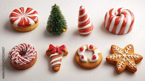 verschiedenes weihnachts gebÃ¤ck isoliert auf weiss