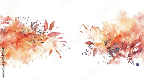 Watercolor border isolated on white, artistic background