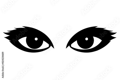 Two Eyes | vector silhouette illustration on white background