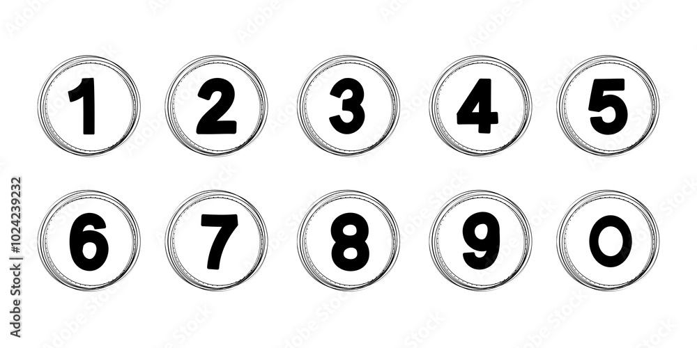 Numbers icon set on transparent background. Numbers icon set on transparent background.