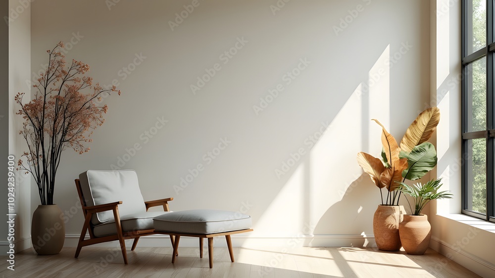 Interior of modern bedroom with big bed, pillows, and window Generated by AI Interior of modern bedroom with big bed, pillows, and window Generated by AI