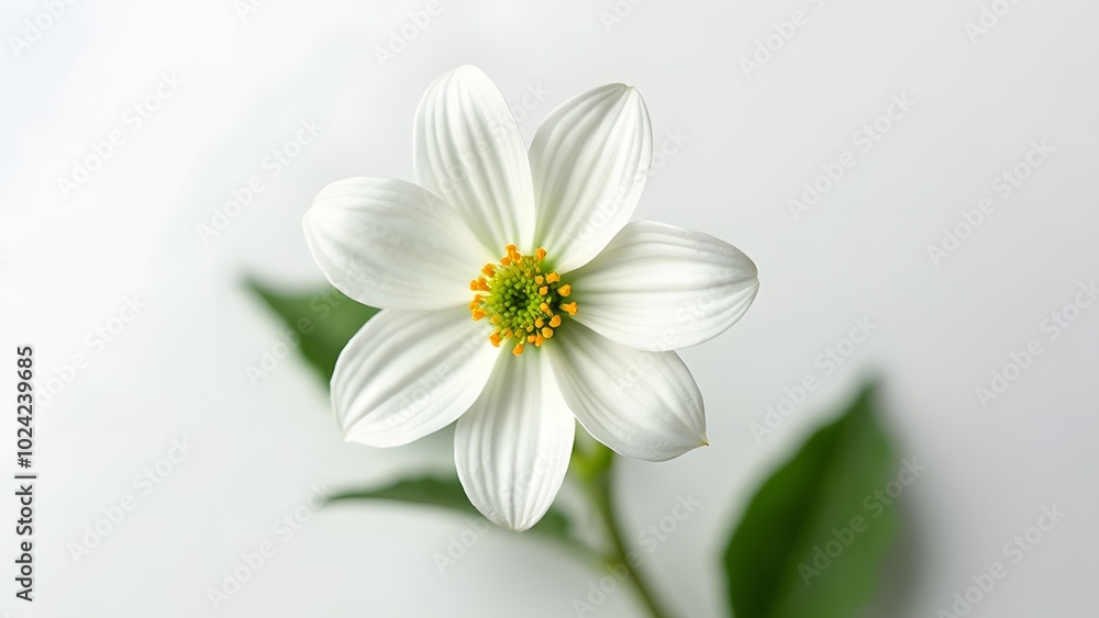 White flower on a white background with copy space for your text Generated by AI White flower on a white background with copy space for your text Generated by AI