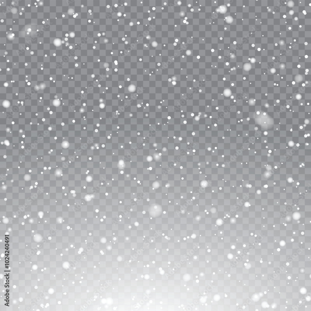 Christmas Snowflakes Falling on Transparent Background Winter Holiday Pattern Vector Christmas Snowflakes Falling on Transparent Background Winter Holiday Pattern Vector
