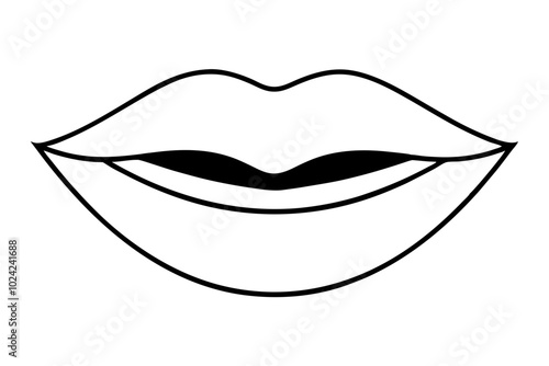 Lip and Mouth | vector silhouette illustration on white background