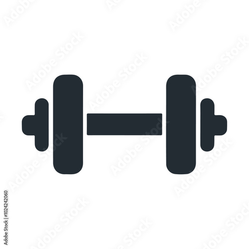 Black silhouette weight gym dumbbell vector icon design