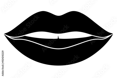 Lip and Mouth | vector silhouette illustration on white background