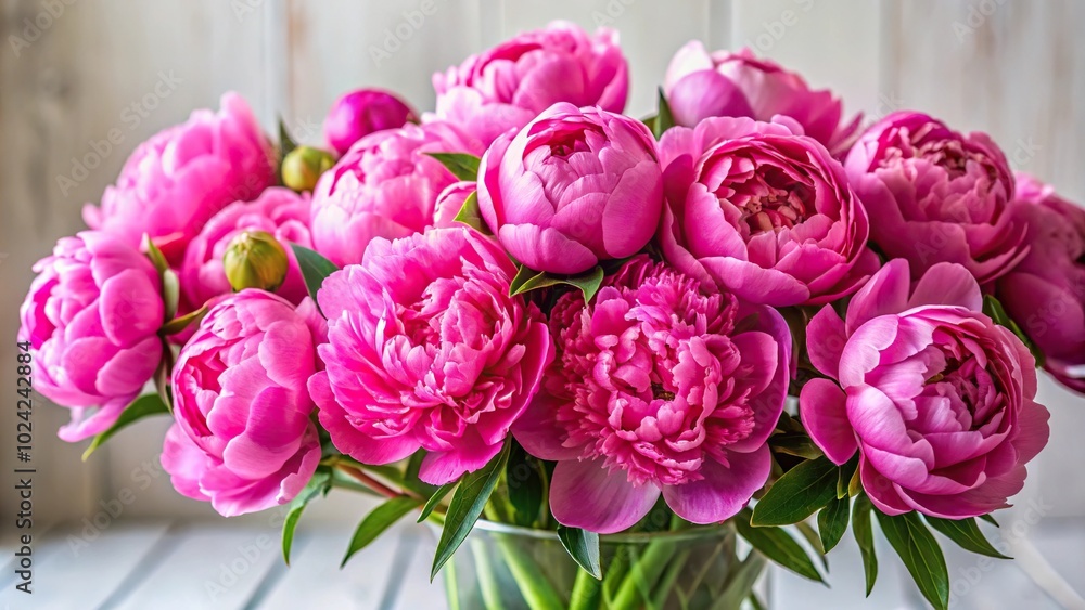 Fototapeta premium Vibrant pink peonies bouquet