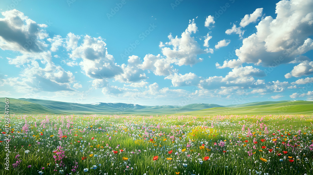 Summer landscape background. Field or meadow with green grass Summer landscape background. Field or meadow with green grass