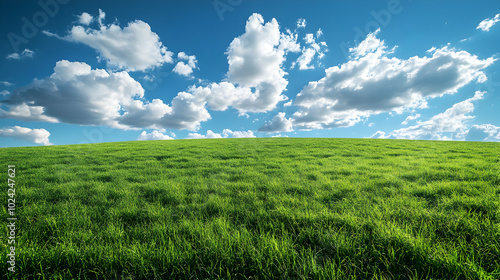 Summer landscape background. Field or meadow with green grass