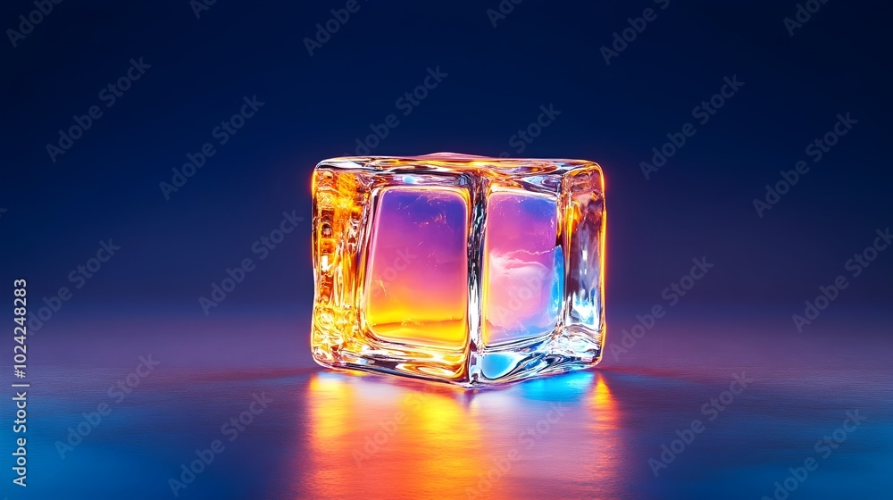 Encapsulated Light Source Frozen in Crystalline Block with Sleek Retrofuturistic Presentation Encapsulated Light Source Frozen in Crystalline Block with Sleek Retrofuturistic Presentation