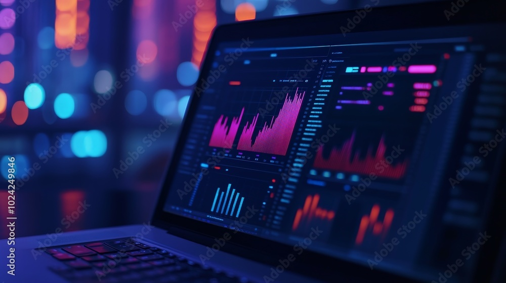 A close-up of a heat map and bar chart on a laptop screen, showing customer trends and insights from a data science project. A close-up of a heat map and bar chart on a laptop screen, showing customer trends and insights from a data science project.