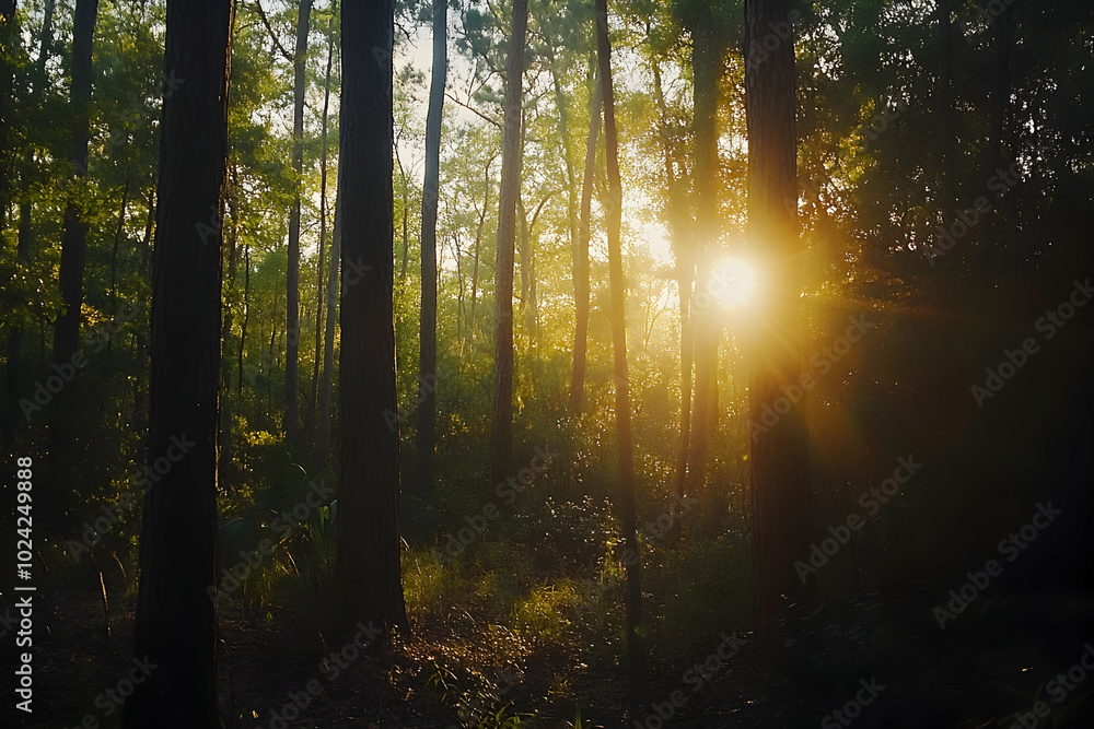 Forest Sunset Illustration Forest Sunset Illustration