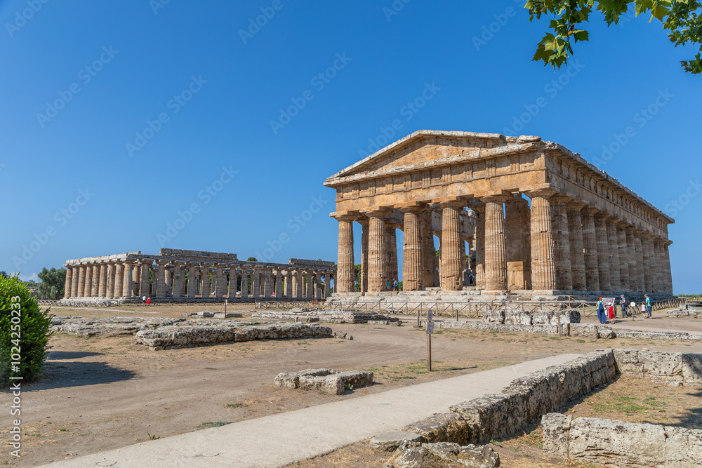 Fototapeta premium Temples de Neptune et d'Héra, à Paestum, Italie