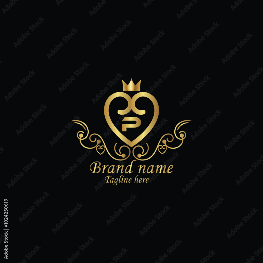 creative initial p latter logo design with modern business vector template, luxury p latter logo , creative isolate p monogram latter logo , crow logo , royal logo with golden color and new design creative initial p latter logo design with modern business vector template, luxury p latter logo , creative isolate p monogram latter logo , crow logo , royal logo with golden color and new design
