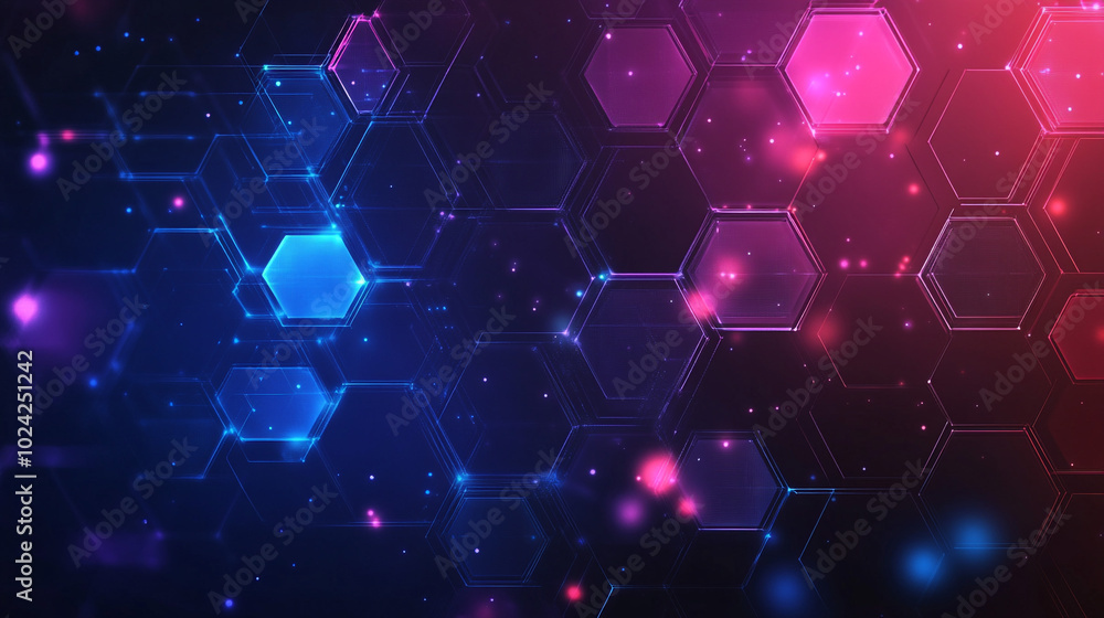 Hexagonal abstract background. Glowing Hexagonal Patterns in Blue and Pink Colors. perfect for modern design projects. Hexagonal abstract background. Glowing Hexagonal Patterns in Blue and Pink Colors. perfect for modern design projects.