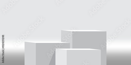 podium stand white, pedestal, product display, podium cosmetic product for display