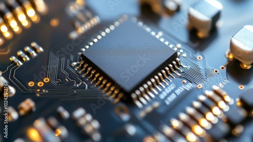 A close-up of a microchip, symbolizing the advanced technology that powers AI systems.