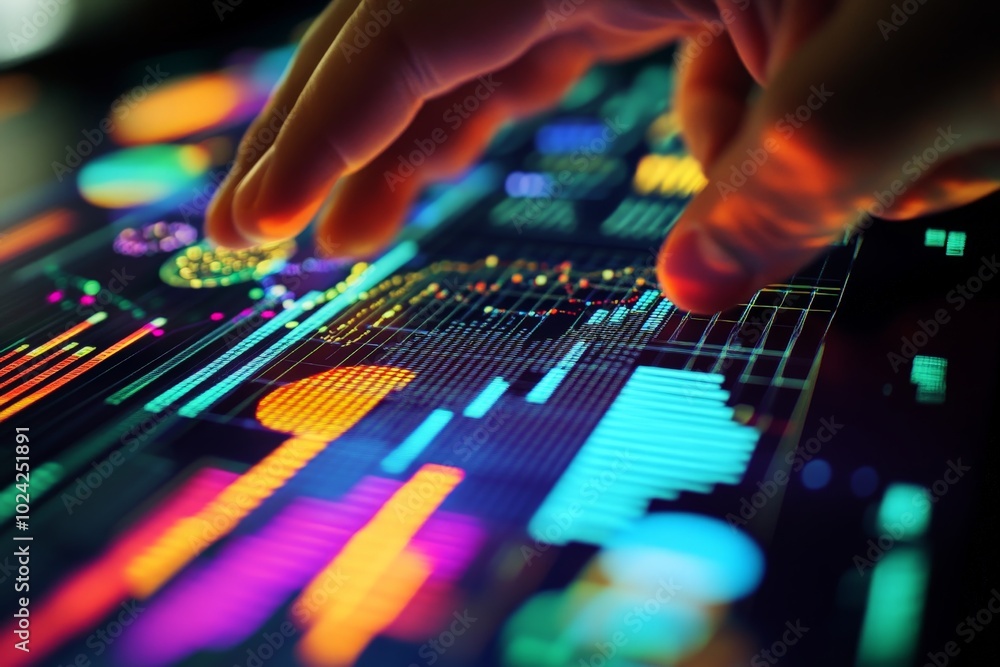 A close-up of a person creating data visualizations in a business intelligence tool, with colorful pie charts, bar graphs, and heat maps. A close-up of a person creating data visualizations in a business intelligence tool, with colorful pie charts, bar graphs, and heat maps.