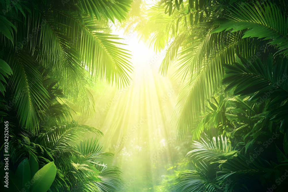 Green Lush Tropical Rainforest Background Image Green Lush Tropical Rainforest Background Image