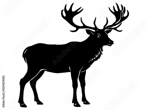 elk silhouette vector illustration black animal 