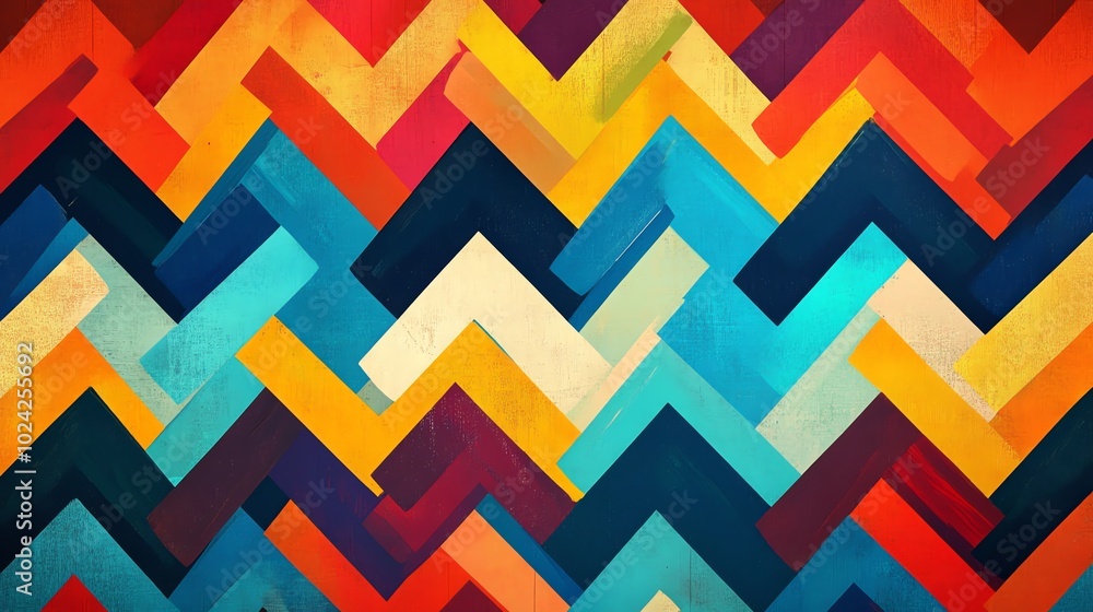 Abstract background with colorful zig zag pattern. Abstract background with colorful zig zag pattern.