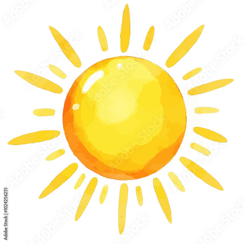 Bright Yellow Sun Illustration