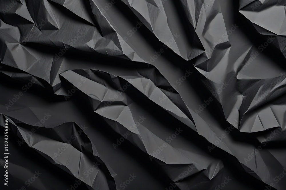Obraz premium Textured black crumpled paper background