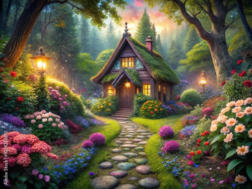 Enchanted Cottage Pathway: A Macro Adventure into Nature's Hidden Beauty