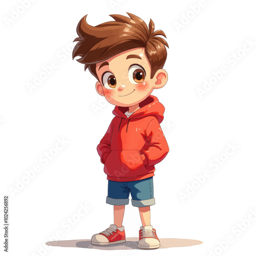 Cute Boy in Red Hoodie 
