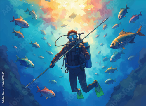 Diver's Delight: Underwater Spearfishing Scene

Keywords: diver, spearfishing, underwater, scene, fish