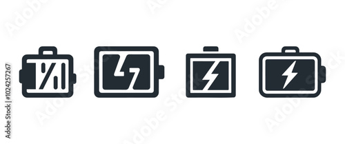 A black silhouette battery charge level indicator vector icon design photo