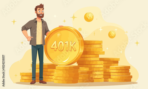 Man with 401k Savings  
