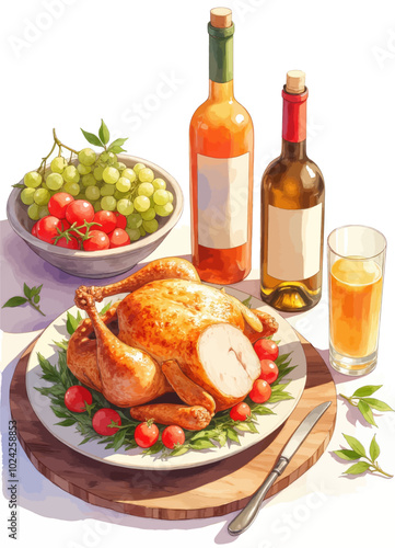 Roasted Chicken with Wine and Juice  
