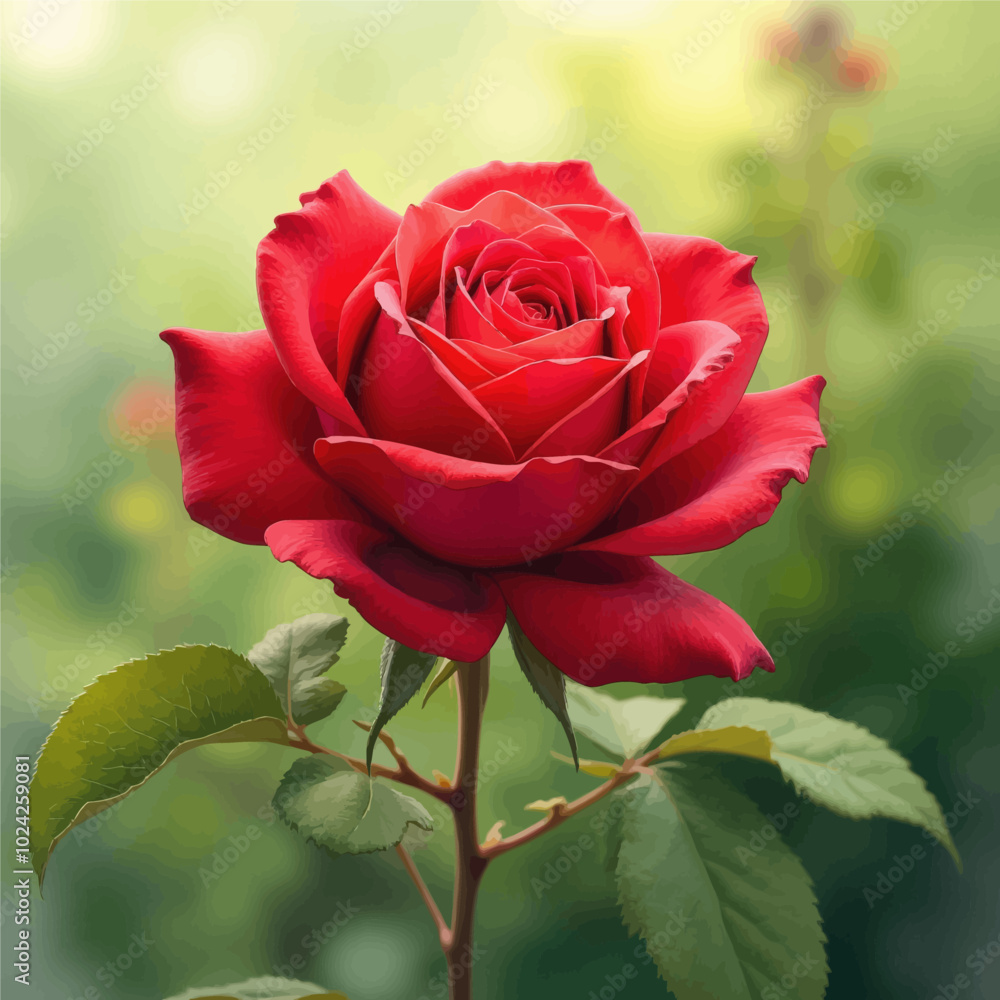 Single Red Rose In Bloom
Single Red Rose In Bloom