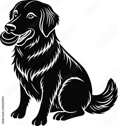 Golden Retriever vector silhouette illustration design.