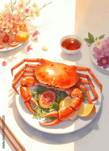 Steamed Crab with Lemon and Herbs  
