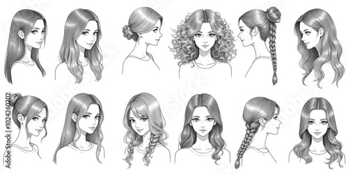 Women with Different Hairstyles 
