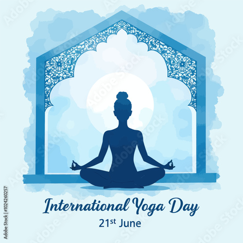 Yoga Silhouette International Day 21st June  
