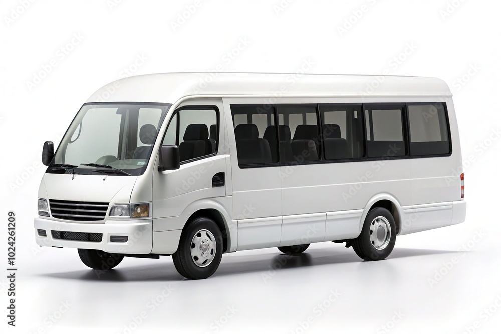 Modern Japanese White Passenger Minibus Side View - Ideal for Travel and Transportation Needs Modern Japanese White Passenger Minibus Side View - Ideal for Travel and Transportation Needs