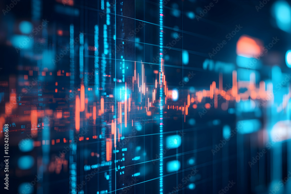 Abstract Blue and Red Digital Grid Background Abstract Blue and Red Digital Grid Background