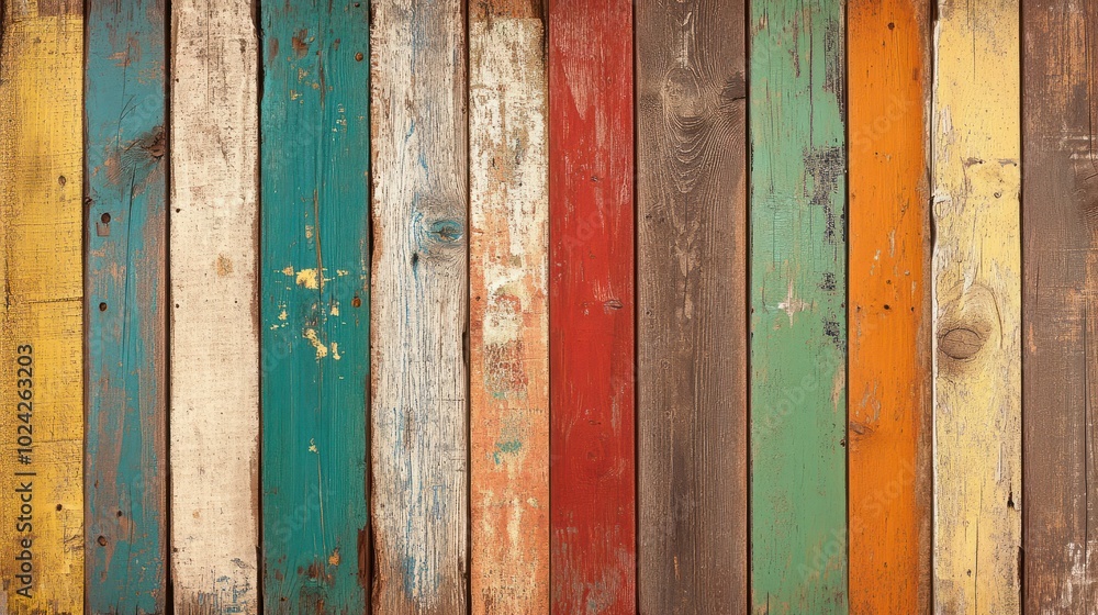 Old, grungy, colorful wood background Old, grungy, colorful wood background