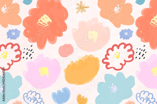 Wallpaper Mural Blooming flower background vector floral illustration Torontodigital.ca