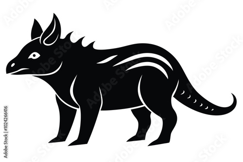 Solid color Polacanthus animal vector design photo