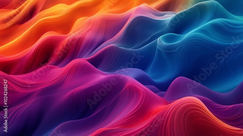 Abstract colorful waves create a vibrant and dynamic background.