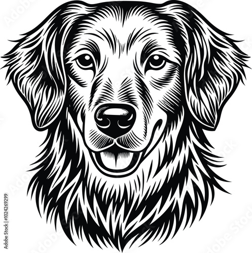 Golden Retriever vector silhouette illustration design.