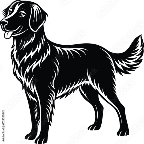 Golden Retriever vector silhouette illustration design.