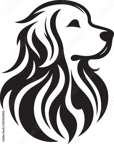 Golden Retriever vector silhouette illustration design.