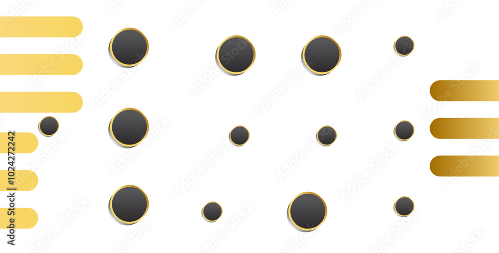 Geometric black and gold color background with various shapes and elements for your design Geometric black and gold color background with various shapes and elements for your design